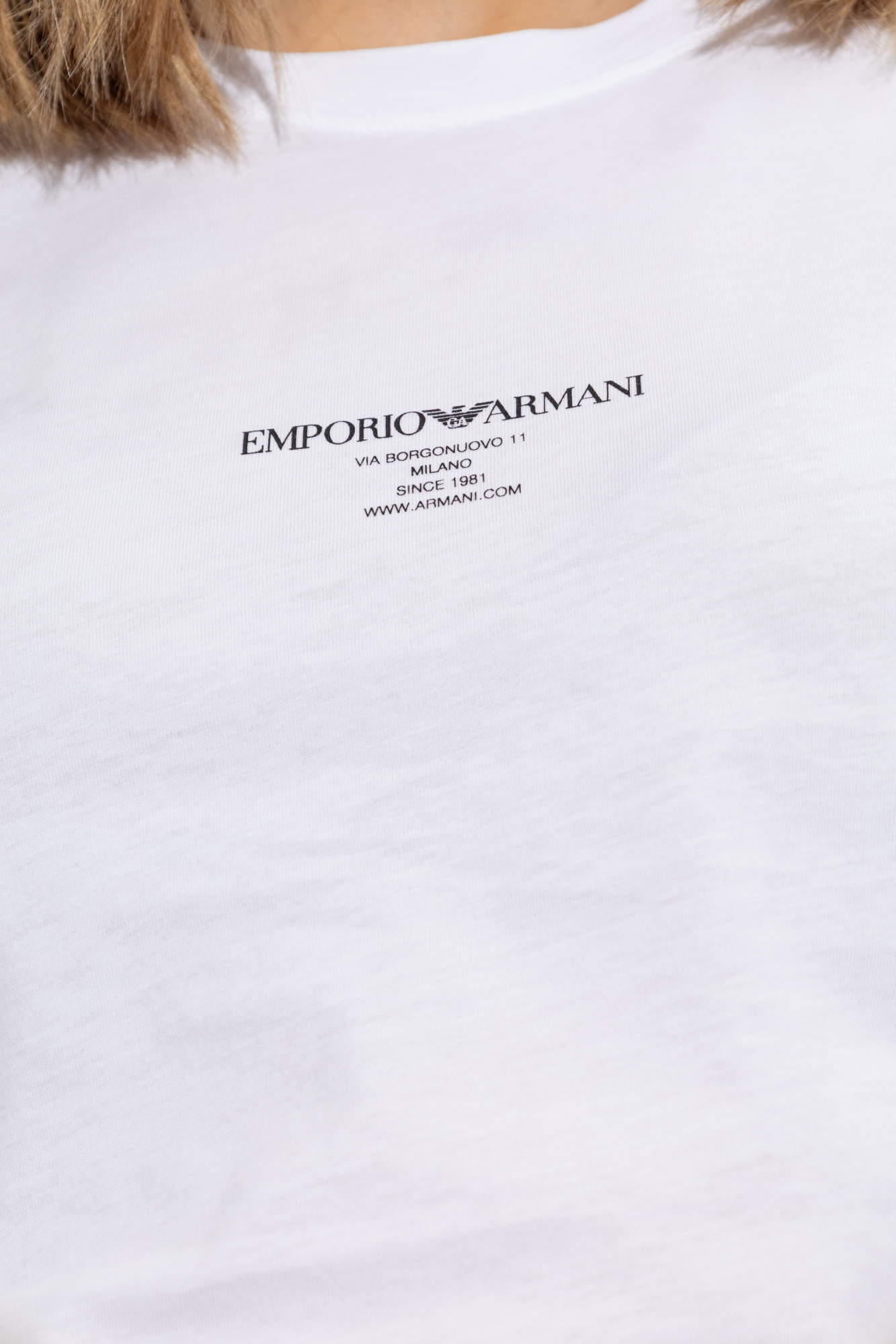 White T-shirt with logo Emporio Armani - Vitkac AS